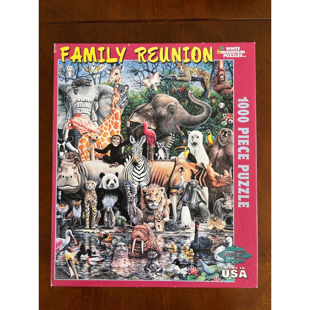 White Mountain Puzzles Family Reunion 1000 Piece Jigsaw Puzzle Vintage 2009 USA